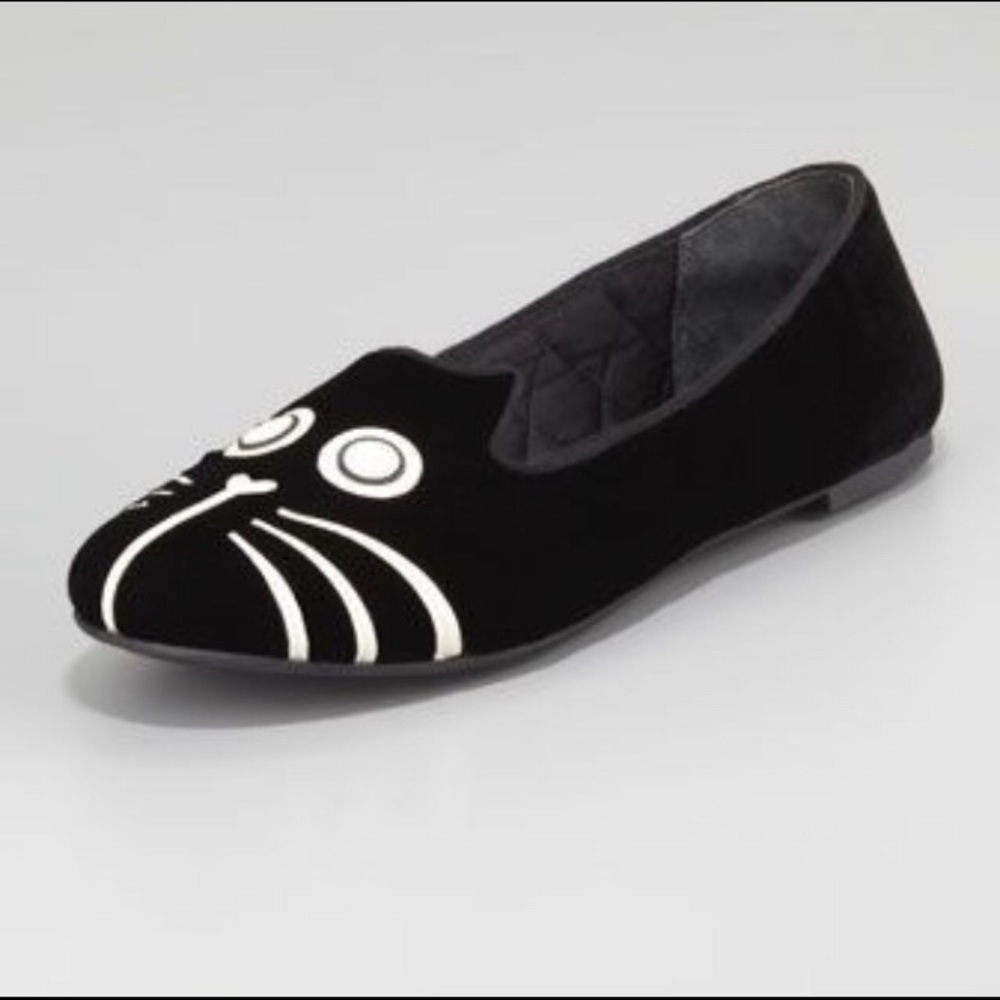 Marc by Marc Jacobs black velvet loafer kitten